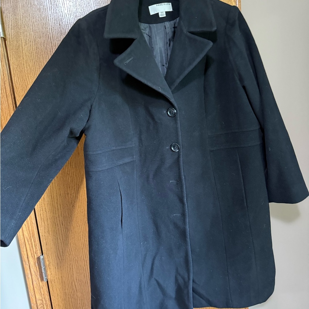 Anne Klein Elegant Black Pea Coat